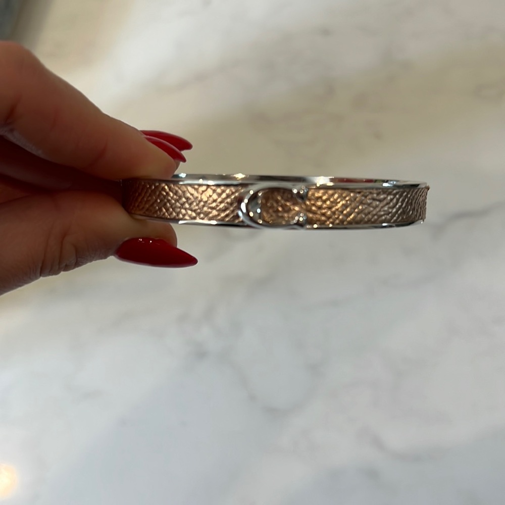 Coach rose gold with silver hardware bangle